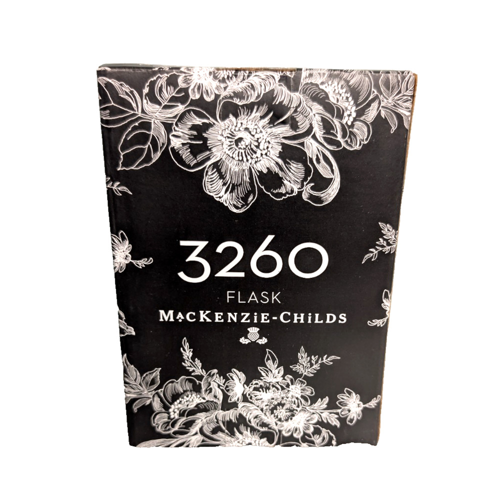 MACKENZIE-CHILDS Rosy Check 3260 Pocket Flask w/ Funnel in Box 6 oz New w Flaws - Picture 6 of 6